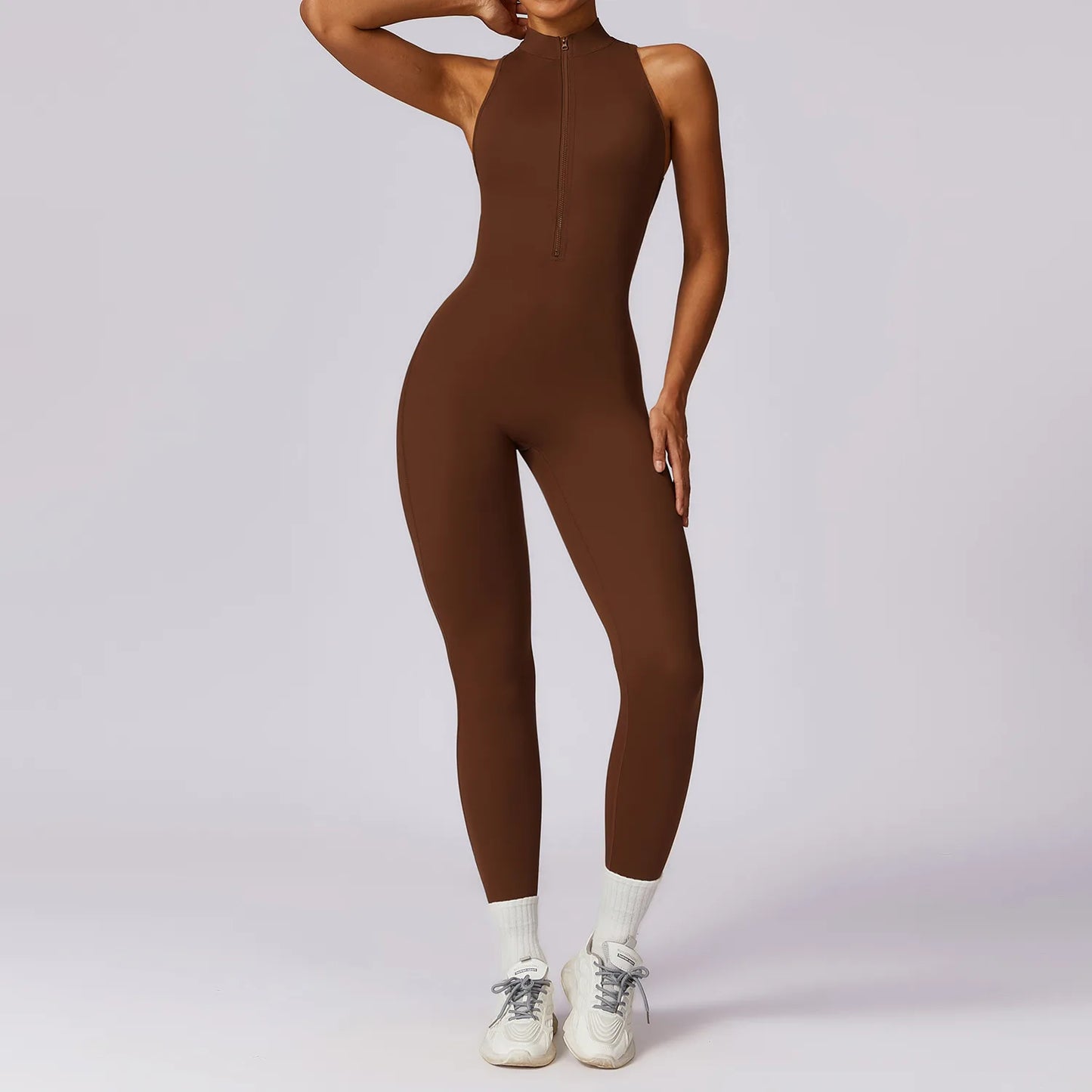 V Back One-piece Sports Jumpsuit