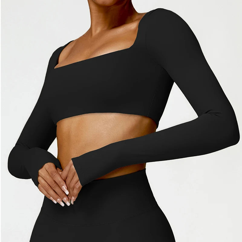 Square Neck Sports Crop Top