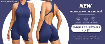V Back One-piece Sports Jumpsuit