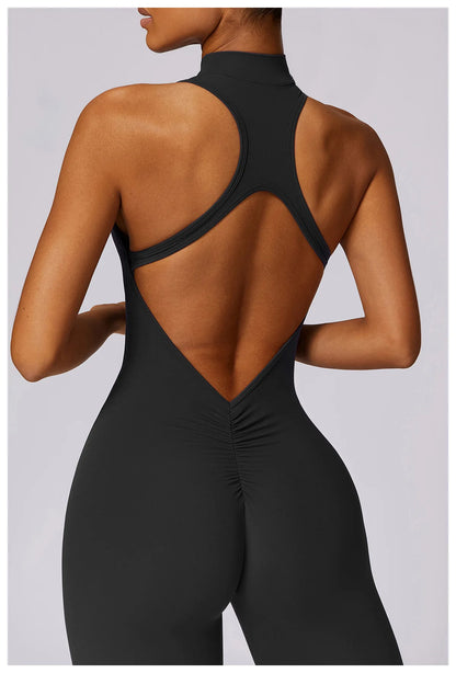 V Back One-piece Sports Jumpsuit