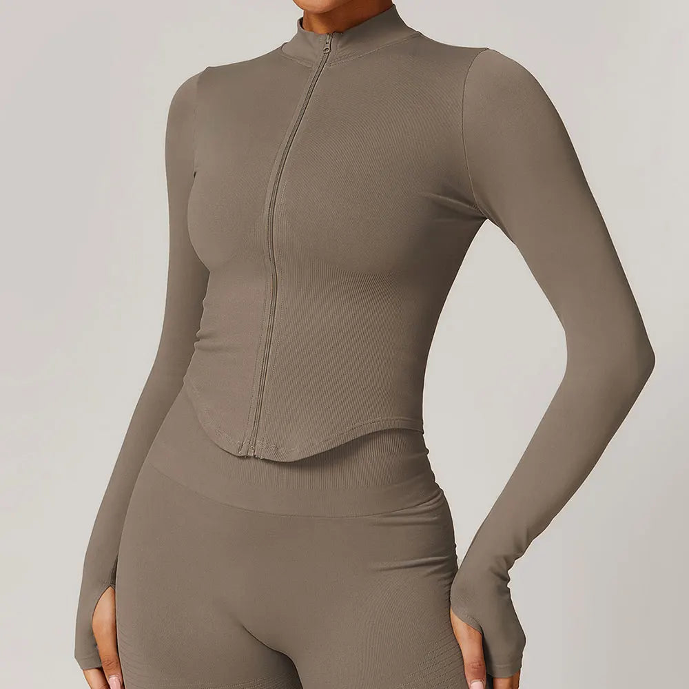 Womens Cropped zipper jacket