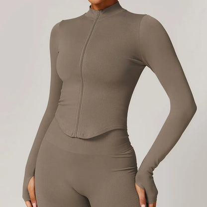 Womens Cropped zipper jacket