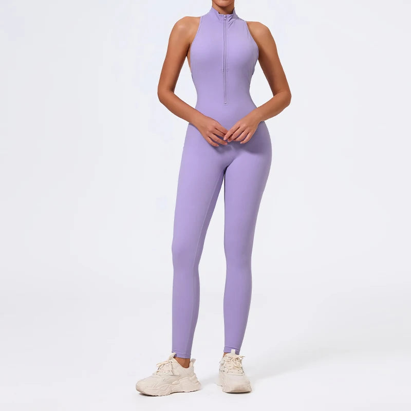 V Back One-piece Sports Jumpsuit
