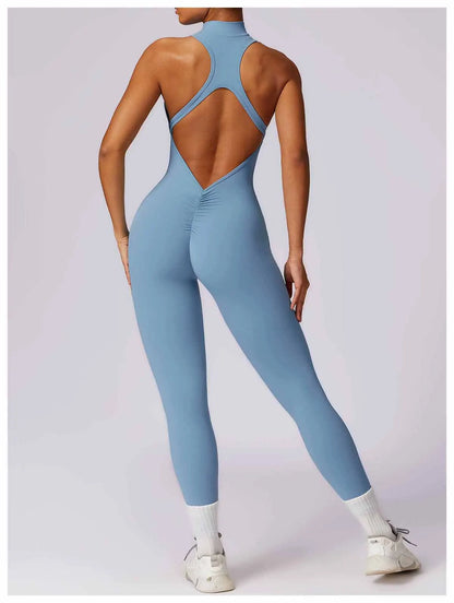 V Back One-piece Sports Jumpsuit