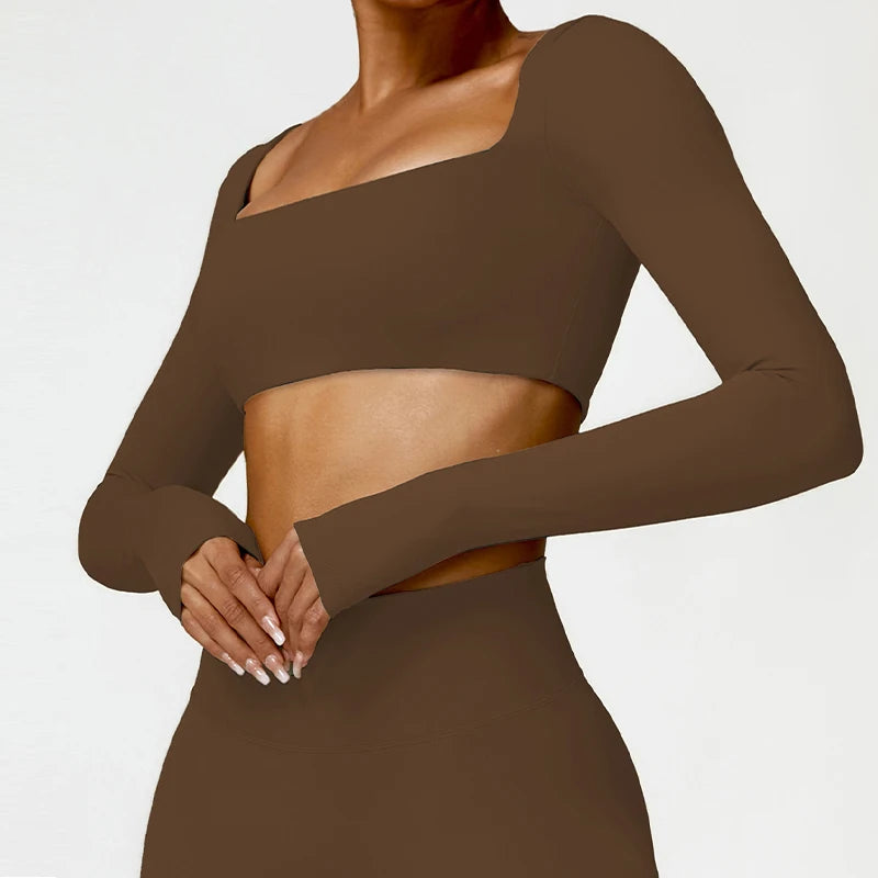 Square Neck Sports Crop Top