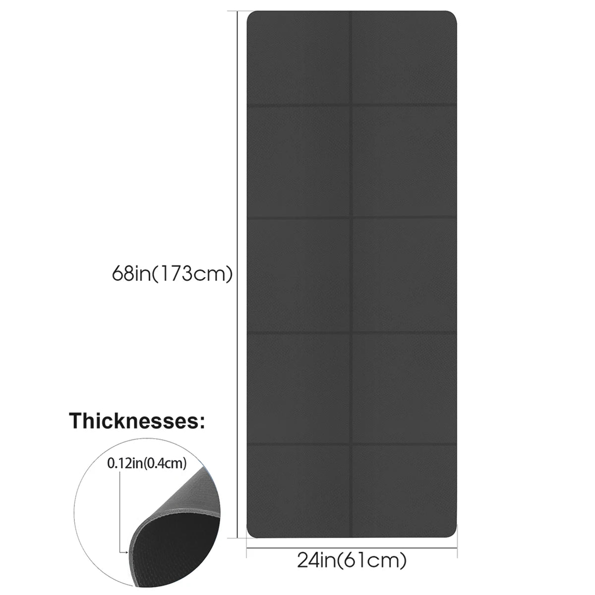 Yoga Mat Anti-skid Sports Fitness EVA Comfort Foam 4MM Thick