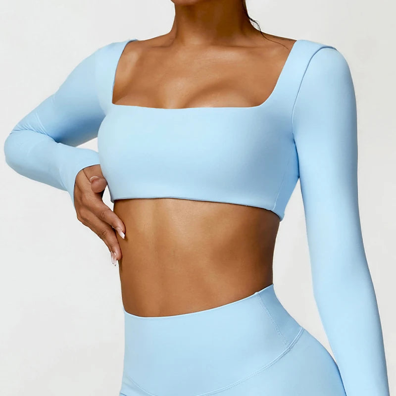 Square Neck Sports Crop Top