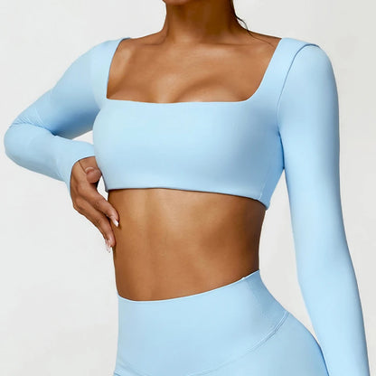 Square Neck Sports Crop Top