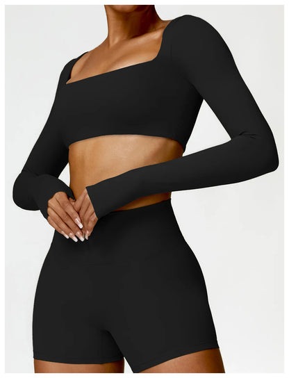Square Neck Sports Crop Top