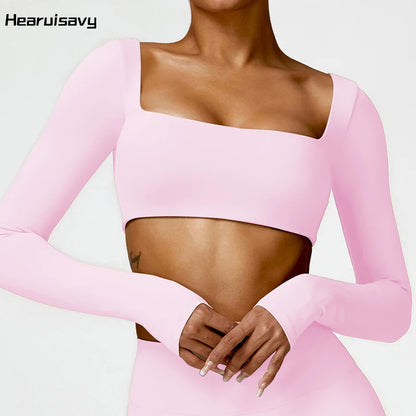 Square Neck Sports Crop Top