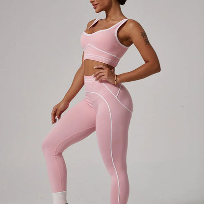 Women's Seamless Yoga Set - Sports Bra & High Waist Leggings