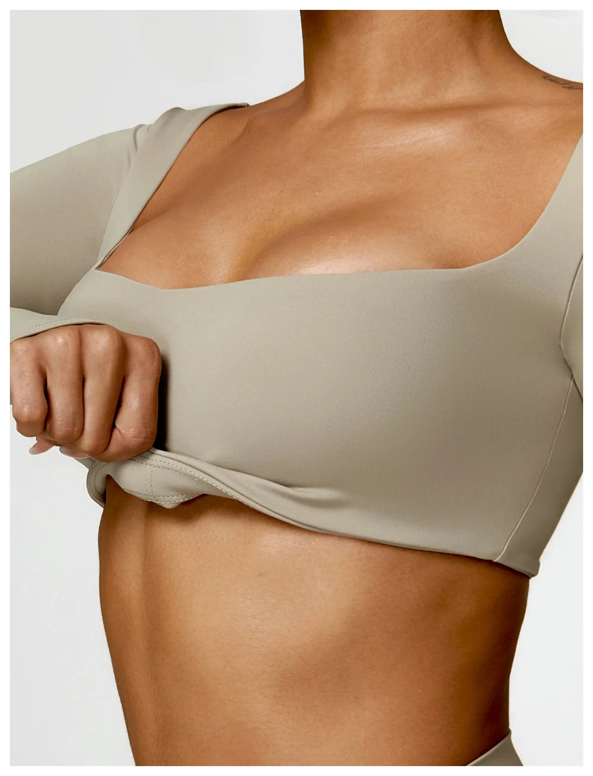 Square Neck Sports Crop Top