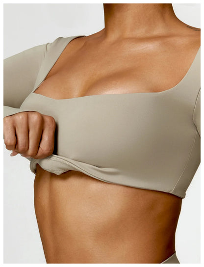 Square Neck Sports Crop Top