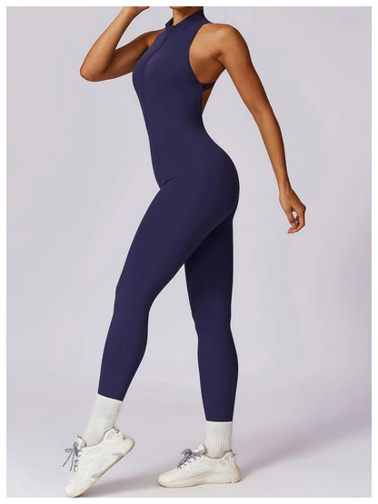 V Back One-piece Sports Jumpsuit