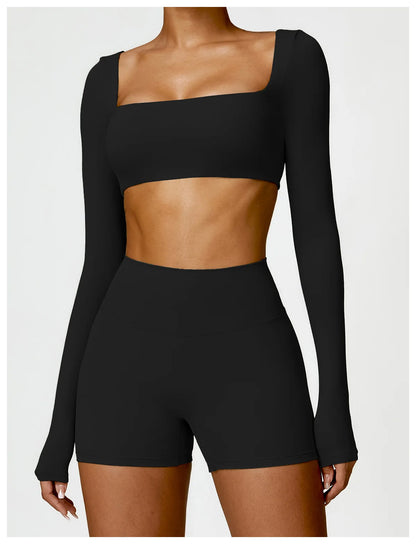Square Neck Sports Crop Top