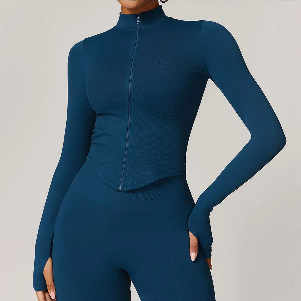 Womens Cropped zipper jacket