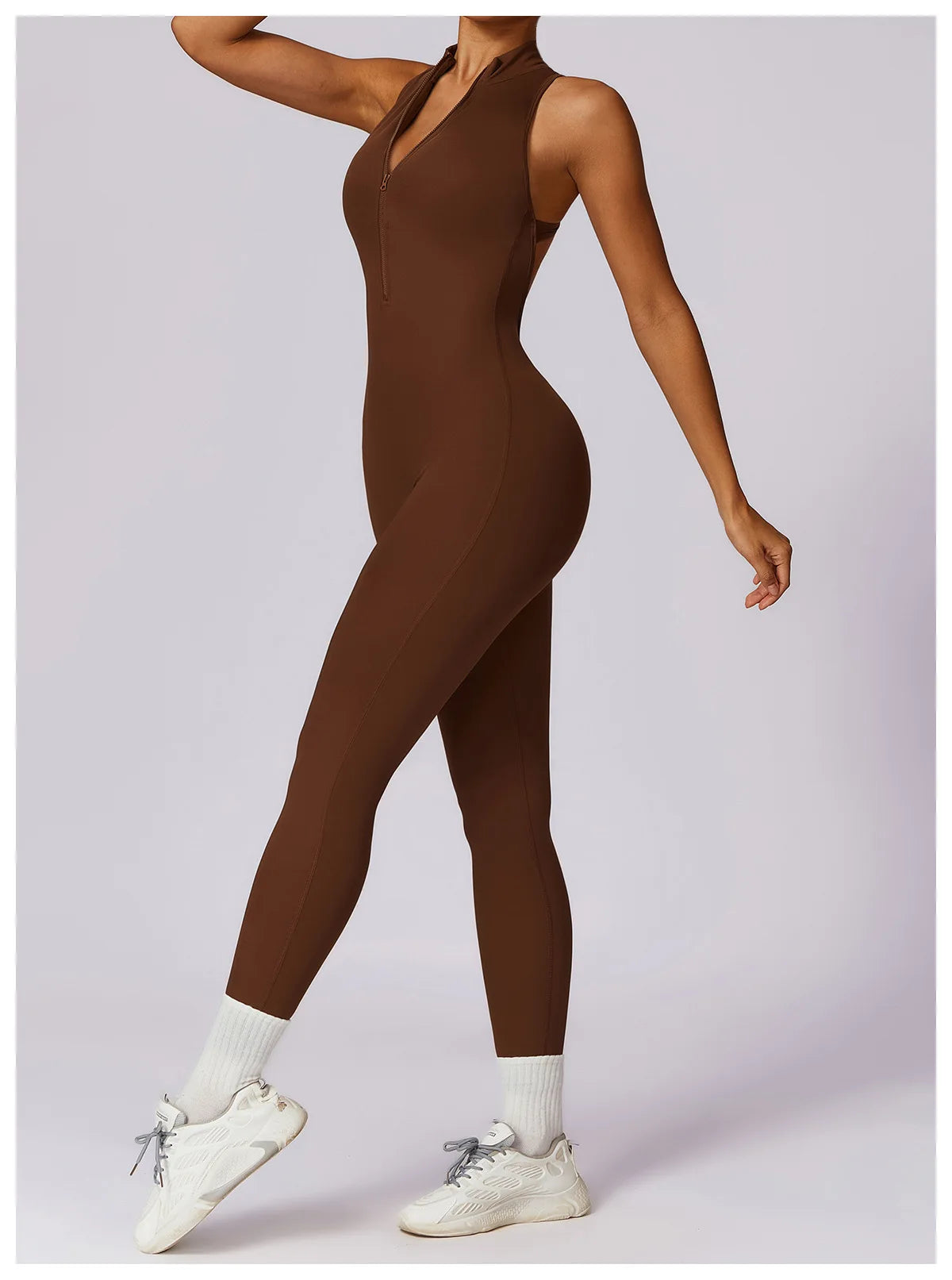 V Back One-piece Sports Jumpsuit