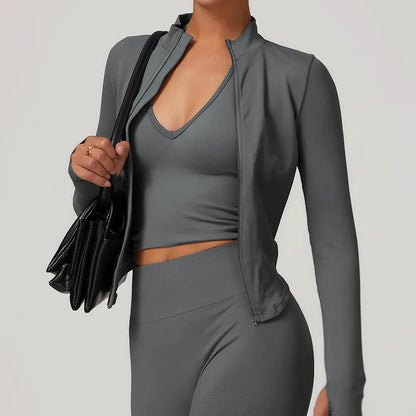 Womens Cropped zipper jacket