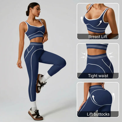 Women's Seamless Yoga Set - Sports Bra & High Waist Leggings