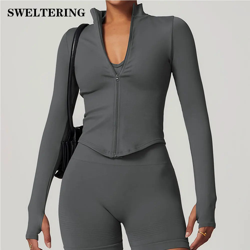 Womens Cropped zipper jacket