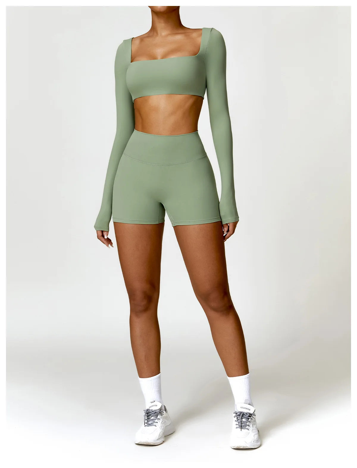 Square Neck Sports Crop Top
