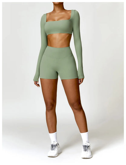 Square Neck Sports Crop Top