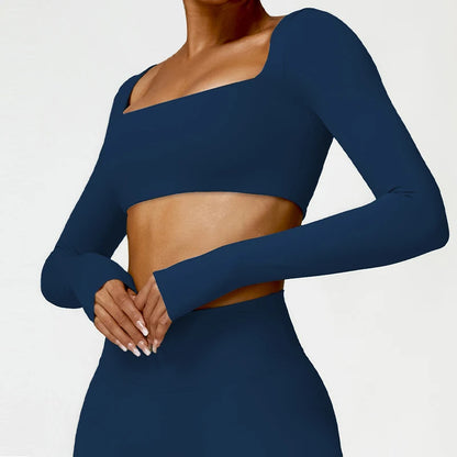 Square Neck Sports Crop Top