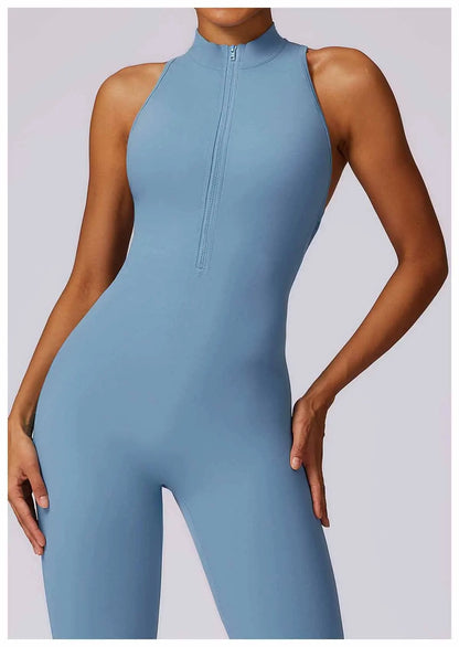 V Back One-piece Sports Jumpsuit