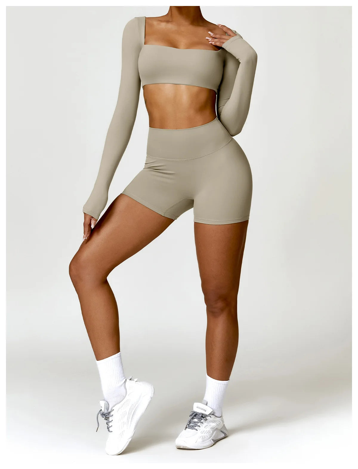 Square Neck Sports Crop Top
