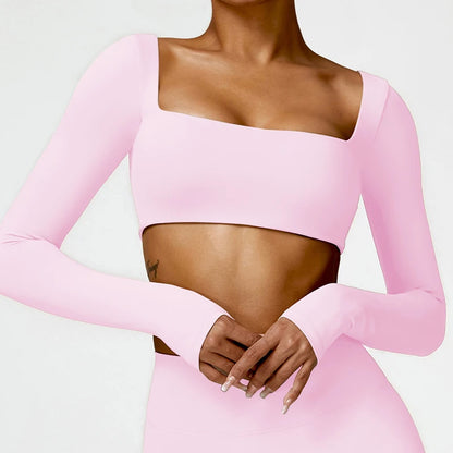 Square Neck Sports Crop Top