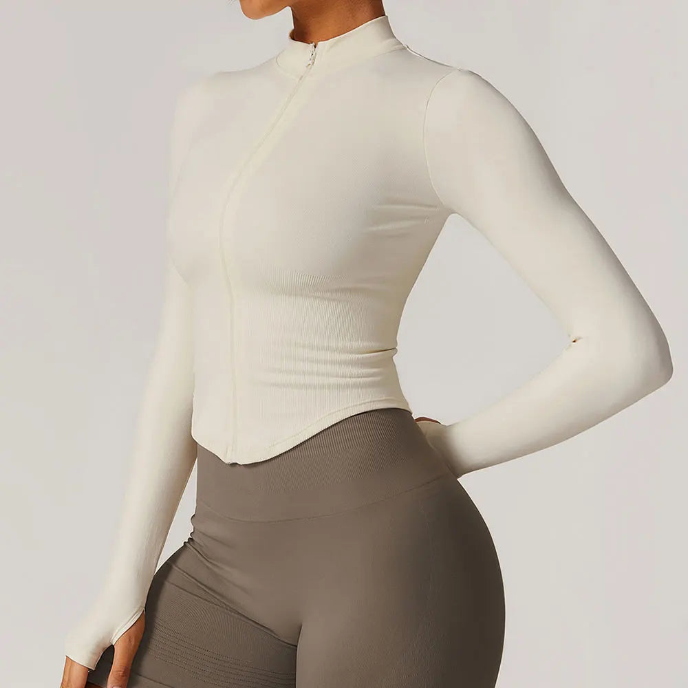 Womens Cropped zipper jacket