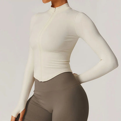 Womens Cropped zipper jacket