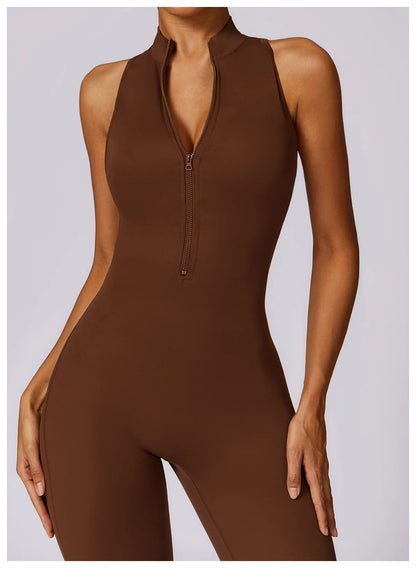 V Back One-piece Sports Jumpsuit
