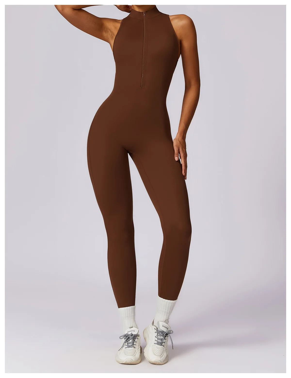 V Back One-piece Sports Jumpsuit