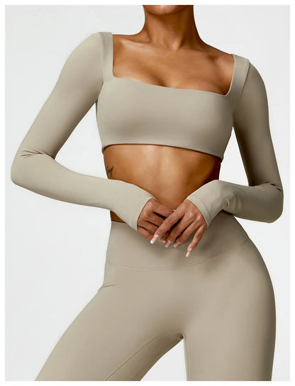 Square Neck Sports Crop Top