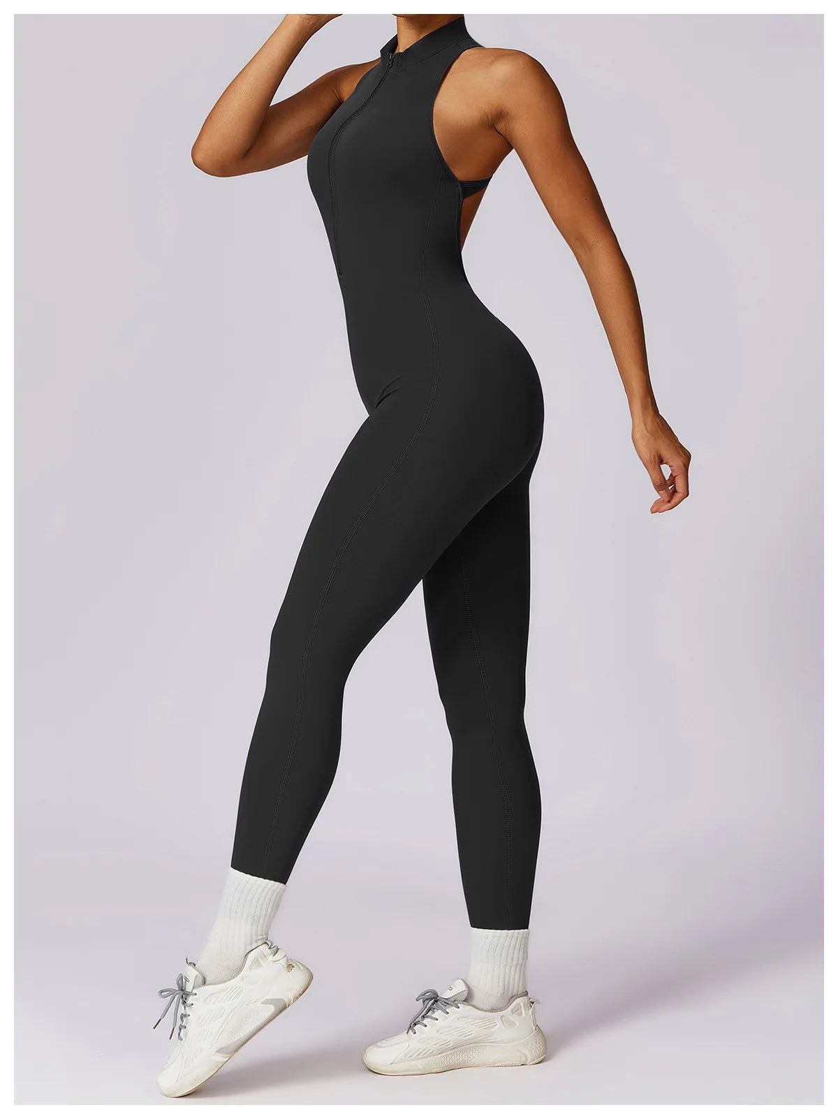 V Back One-piece Sports Jumpsuit