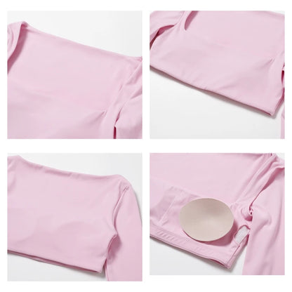 Square Neck Sports Crop Top
