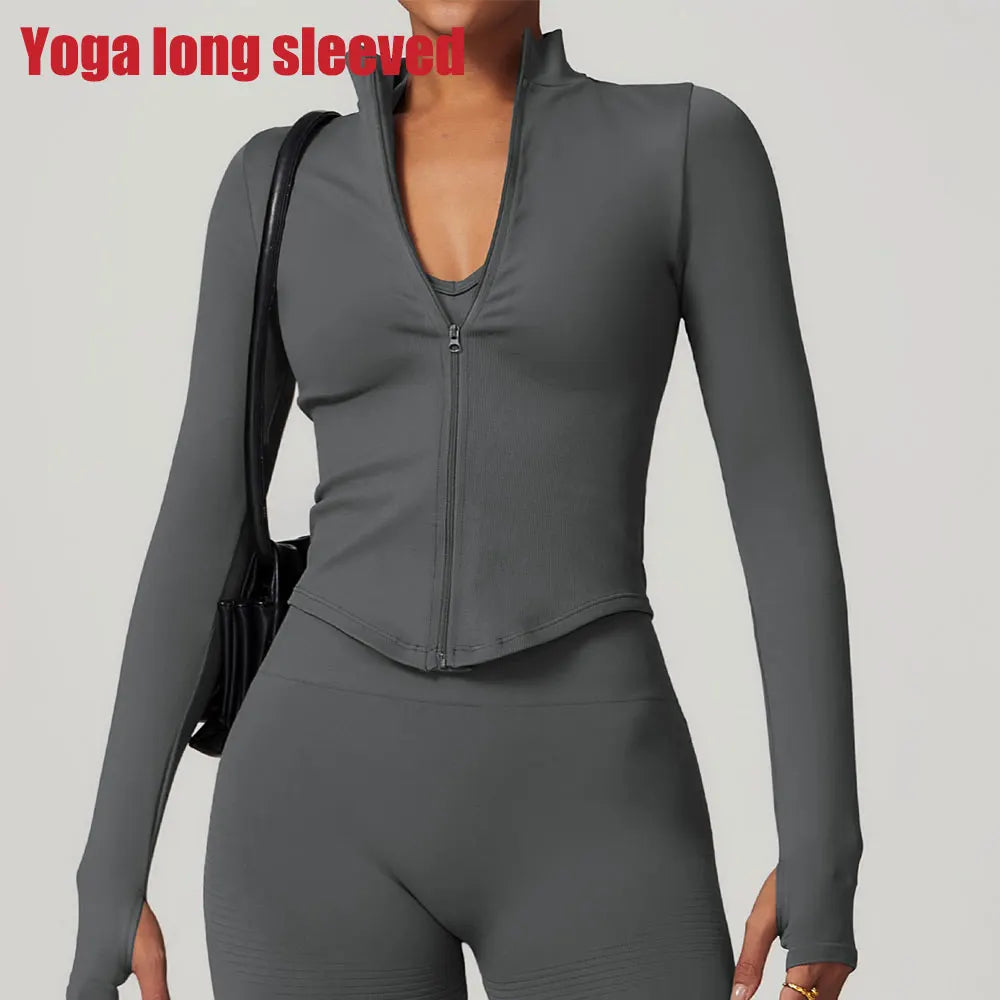 Womens Cropped zipper jacket