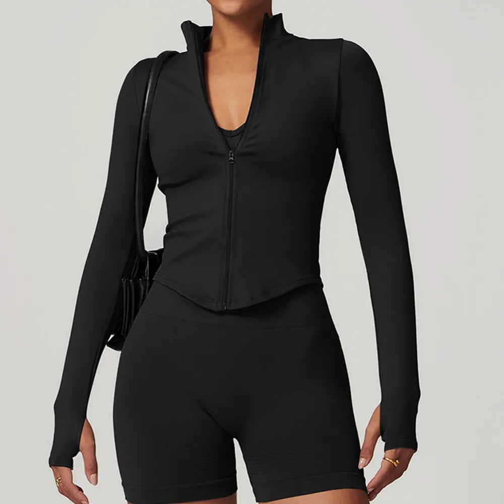 Womens Cropped zipper jacket