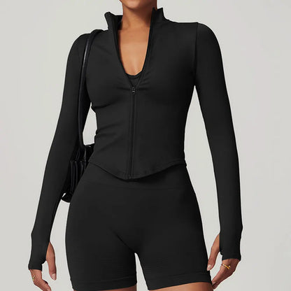 Womens Cropped zipper jacket