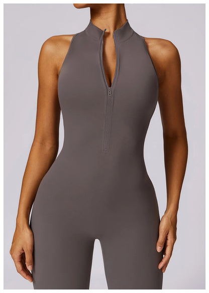 V Back One-piece Sports Jumpsuit