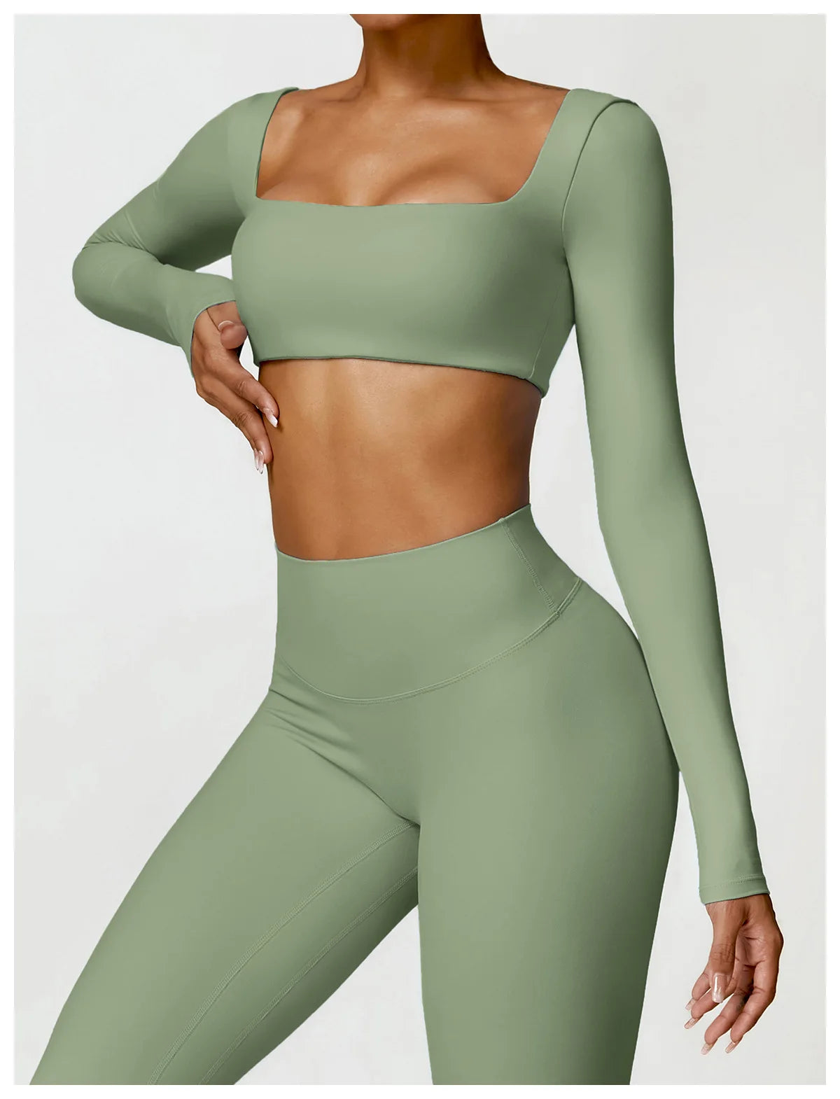 Square Neck Sports Crop Top