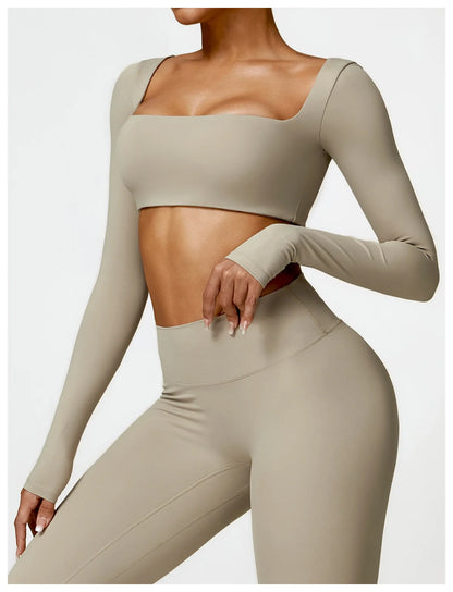 Square Neck Sports Crop Top