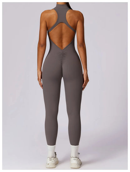 V Back One-piece Sports Jumpsuit