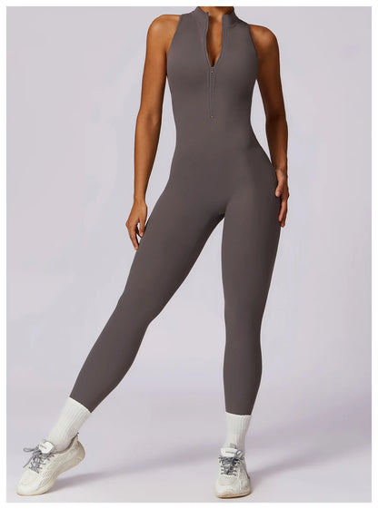 V Back One-piece Sports Jumpsuit