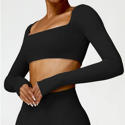 Square Neck Sports Crop Top