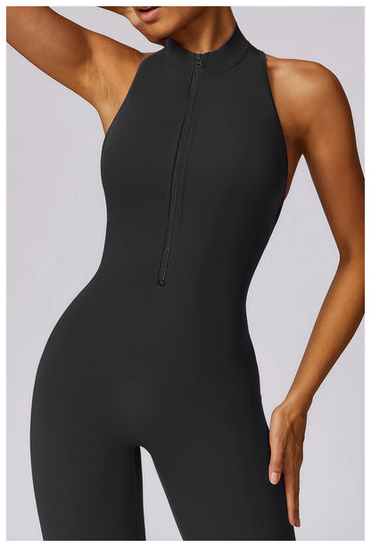 V Back One-piece Sports Jumpsuit