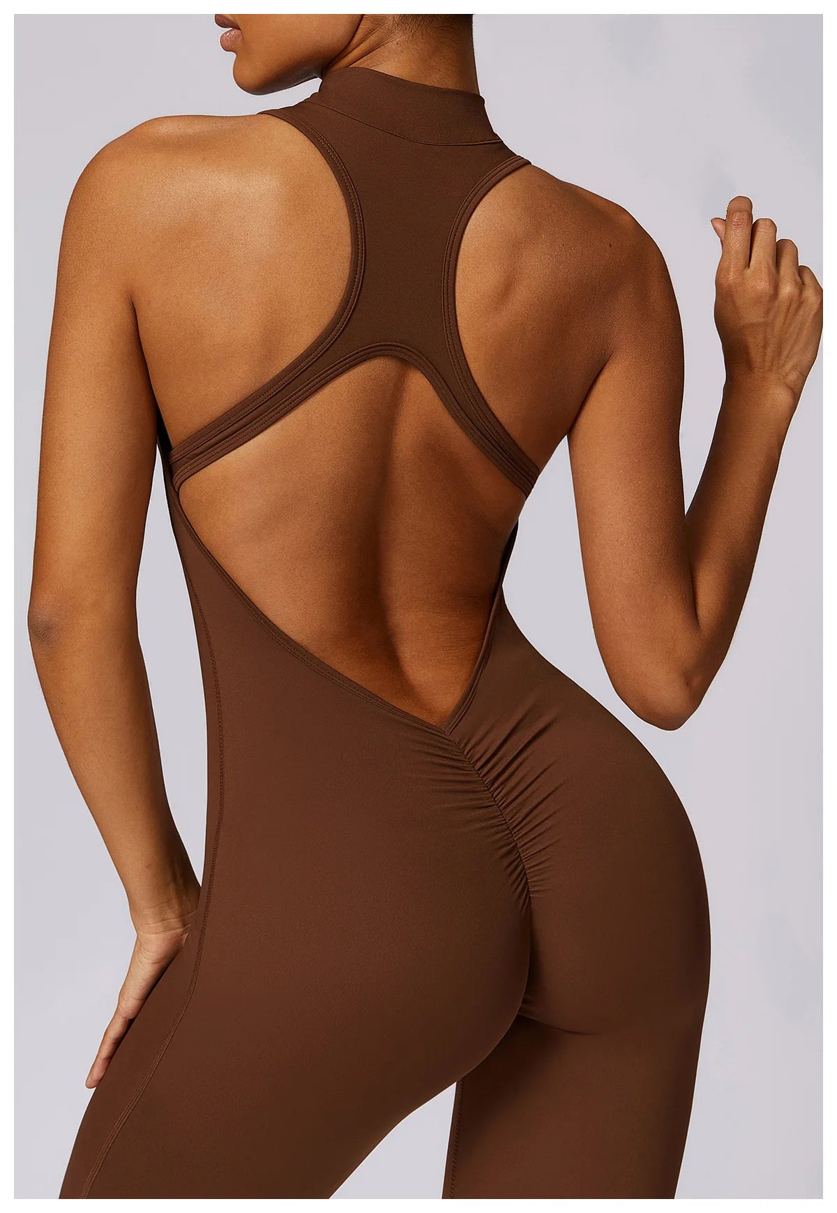 V Back One-piece Sports Jumpsuit