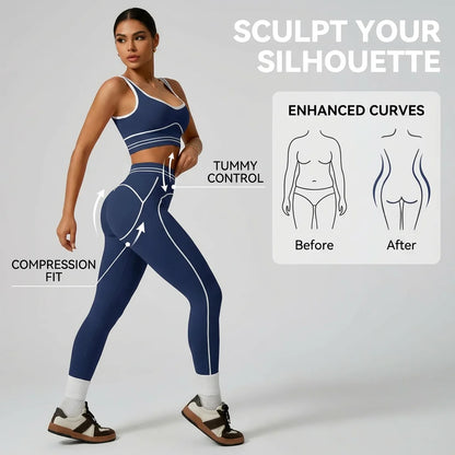 Women's Seamless Yoga Set - Sports Bra & High Waist Leggings