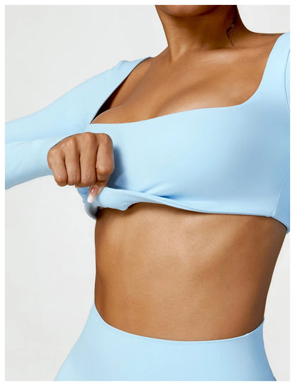 Square Neck Sports Crop Top